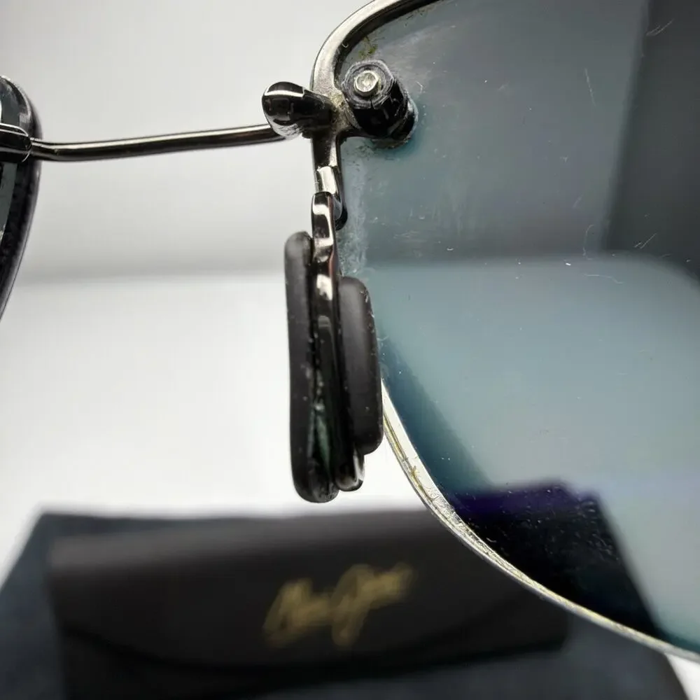 MAUI JIM Sunglasses MJ-352-02 Pali Black Flexon Polarized Half Rim Case Unisex